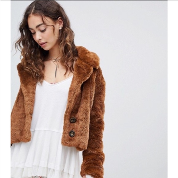 Free People Plush Faux Fur Brown Jacket - Picture 11 of 11